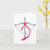 Carte Survivant Bow Arrow Warrior Hope Pink Ribbon Breas (Fleur jaune)