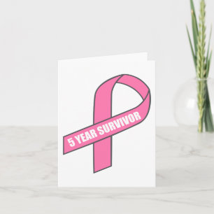 Carte Survivant de 5 ans (Cancer du sein - Ruban rose)