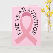 Carte Survivant de cancer du sein de 5 ans (Fleur jaune)
