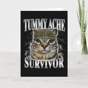 Carte Survivant de mal de ventre Mème de chat drôle