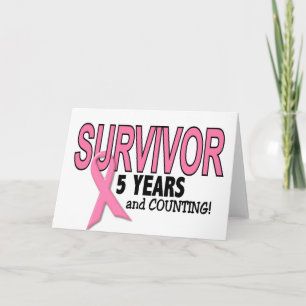Carte SURVIVANT DU CANCER DU SEIN 5 ans & comptage