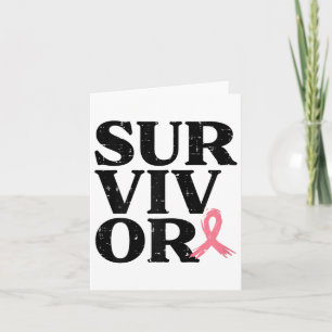Carte Survivant Pink Ribbon Warrior Cancer du sein Décer