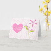 Carte Survivant rose de conscience de cancer du sein de (Fleur jaune)