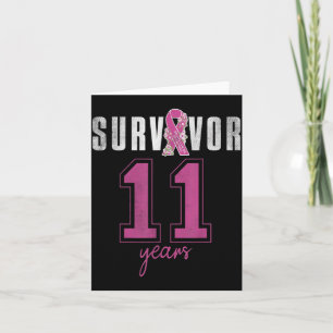 Carte Survivante 11 ans Ruban d'octobre Cancer du sein