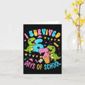 Carte Survived 67 Days Of School T-rexes Funny Six Seven (Fleur jaune)
