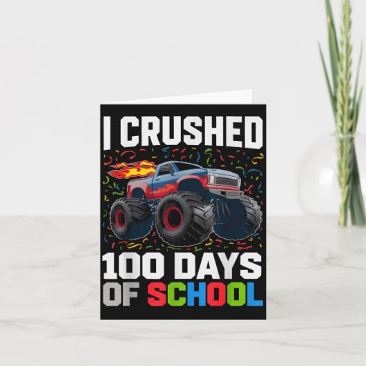 Carte Survived I Crushed 100 Days School Monster 1st Gra (Devant)
