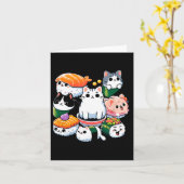 Carte Sushi Anime Chat Sushi Lover Cadeau (Fleur jaune)