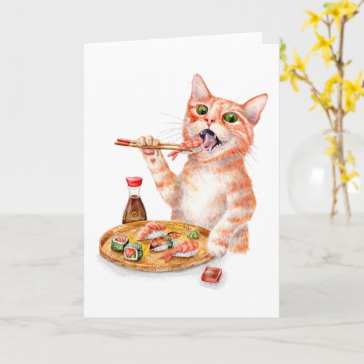 Carte Sushi Cat (Fleur jaune)