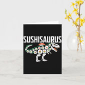 Carte Sushi Dinosaur T-rex Japanese Food Funny Sushi Rol (Fleur jaune)