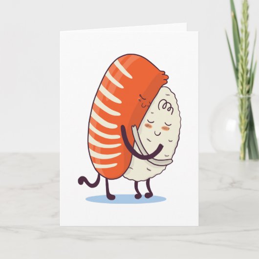 Carte Sushi Hug Cute Kawaii Japonais (Devant)