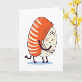 Carte Sushi Hug Cute Kawaii Japonais (Fleur jaune)