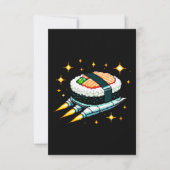 Carte Sushi Spacship Pixel Art Flying Sushi Roll Design (Devant)