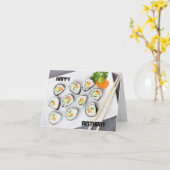 Carte Sushi végétarien Joyeux Anniversaire (Fleur jaune)