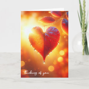 Carte Suspendre la feuille de coeur d'automne