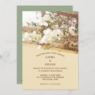 Carte Suspension des fleurs de jasmin Mariage