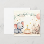 Carte Süßer Geburtstagsgruß mit Tierfreunden (Devant / Derrière)