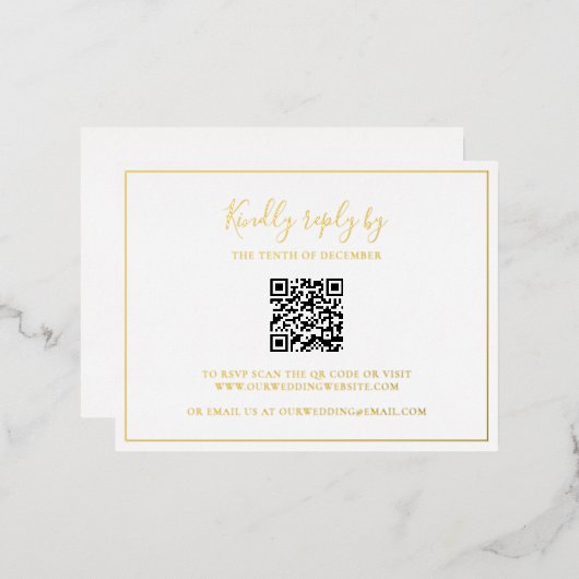 Carte SVP SVP classique QR Code élégant mariage (Recto/Verso)