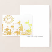 Carte Swan 50e anniversaire mariage d'or (Affichage)
