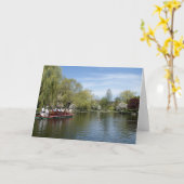 Carte Swan Boat on Water, Boston MA (Fleur jaune)