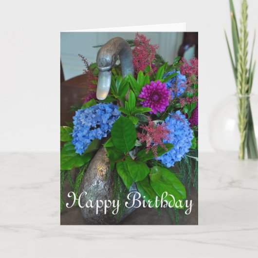 Carte Swan et fleurs (Devant)