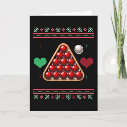 Carte Sweat-shirt de Noël moche de Snooker Xmas (Devant)