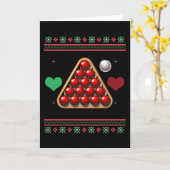 Carte Sweater de Noël moche de snooker Xmas (Fleur jaune)
