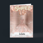 Carte Sweet 16<br><div class="desc">Sweet 16 Joyeux Anniversaire. Glitter et effet photographique métallique (non actual glitter) . Can be personalised with the name which adds a personal touch and is bound to impress a girl with a love of glamour and sparkle.</div>