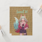 Carte Sweet 16 Anime VTuber (Devant/Arrière en situation)