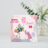 Carte Sweet 16 Anniversaire (Debout devant)