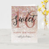 Carte Sweet 16 Anniversaire Chic Parties scintillant Omb (Fleur jaune)