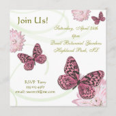 Carte Sweet 16 Butterfly and Daisy Invitation Card (Dos)