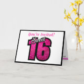 Carte Sweet 16 Personnaliser d'invitation fête d'anniver (Fleur jaune)