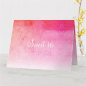 Carte Sweet 16 rose Anniversaire (Fleur jaune)