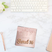 Carte Sweet 16 rose or parties scintillant rose luxueux