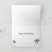 Carte Sweet 16 Seize 16th Birthday Cadeau Salutation (Intérieur)