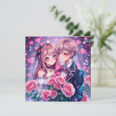 Carte Sweet Anime Photo personnalisée Saint Valentin (Debout devant)