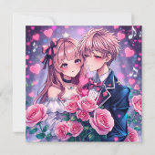 Carte Sweet Anime Photo personnalisée Saint Valentin (Devant)
