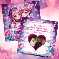 Sweet Anime Photo personnalisée Saint Valentin