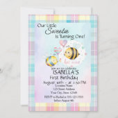 Carte Sweet Bee First Birthday Personalized Invite (Devant)