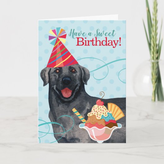 Carte Sweet Birthday Black Lab (Devant)