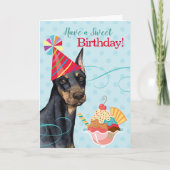 Carte Sweet Birthday Doberman Card (Devant)