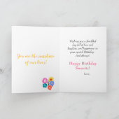 Carte Sweet Birthday Flowers fille Modifier l'âge (Intérieur)