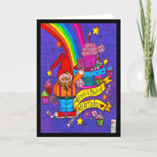 Carte Sweet Birthday Gnomie