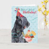 Carte Sweet Birthday Kerry Blue Terrier (Fleur jaune)