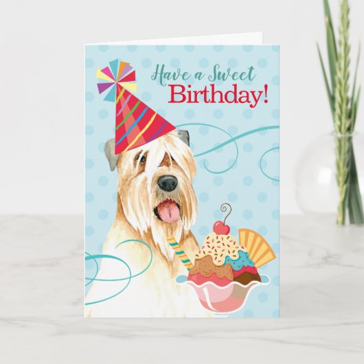 Carte Sweet Birthday Wheaten Terrier (Devant)