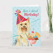 Carte Sweet Birthday Yorkie (Devant)