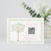 Carte Sweet Blush Tree  Floral with Frame RSVP  QR Code (Debout devant)