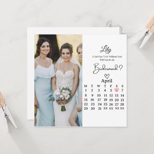 Carte Sweet Bridesmaid Proposal Flat Card (Devant/Arrière en situation)