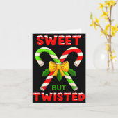 Carte Sweet But Twisted Funny Christmas Candy Cane Xmas  (Fleur jaune)