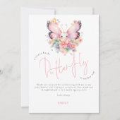 Carte Sweet Butterfly est en route Baby shower Merci (Devant)